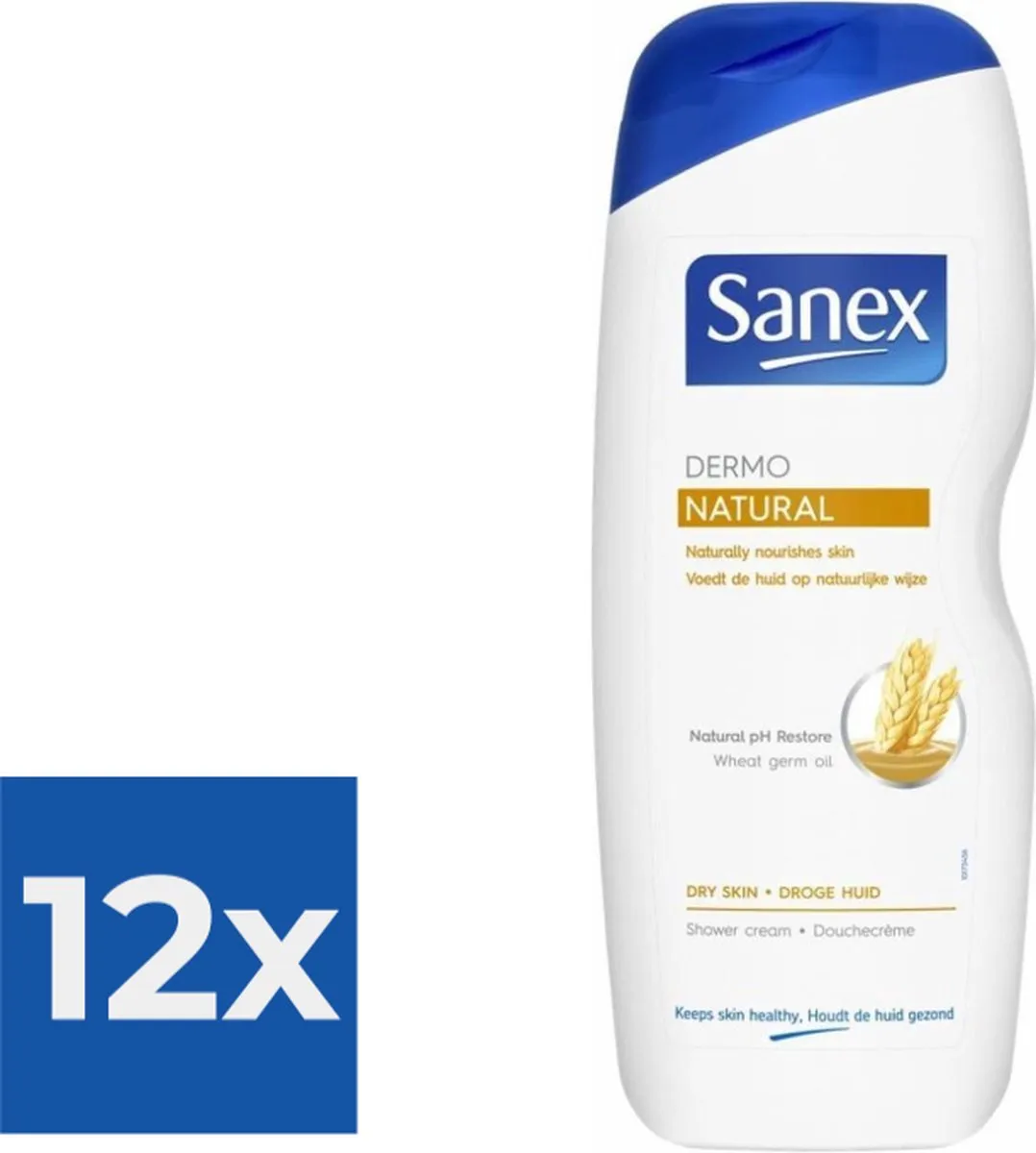 Sanex Douchegel - Dermo Natural 650 ml - Voordeelverpakking 12 stuks