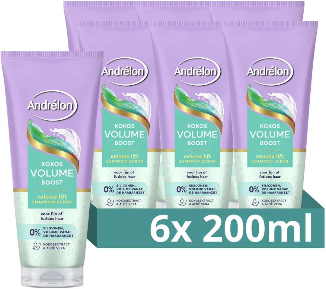 Andrélon Shampoo Scrub Kokos Volume Boost