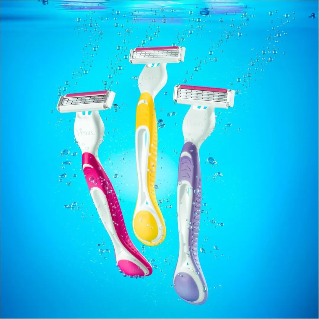 Gillette Venus Wegwerpmesjes 3 Bladen - 4 Stuks - Roze/Paars/Geel