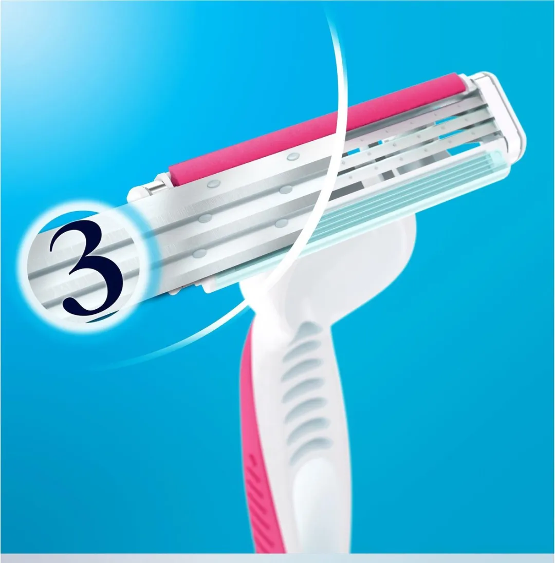 Gillette Venus Wegwerpmesjes 3 Bladen - 4 Stuks - Roze/Paars/Geel