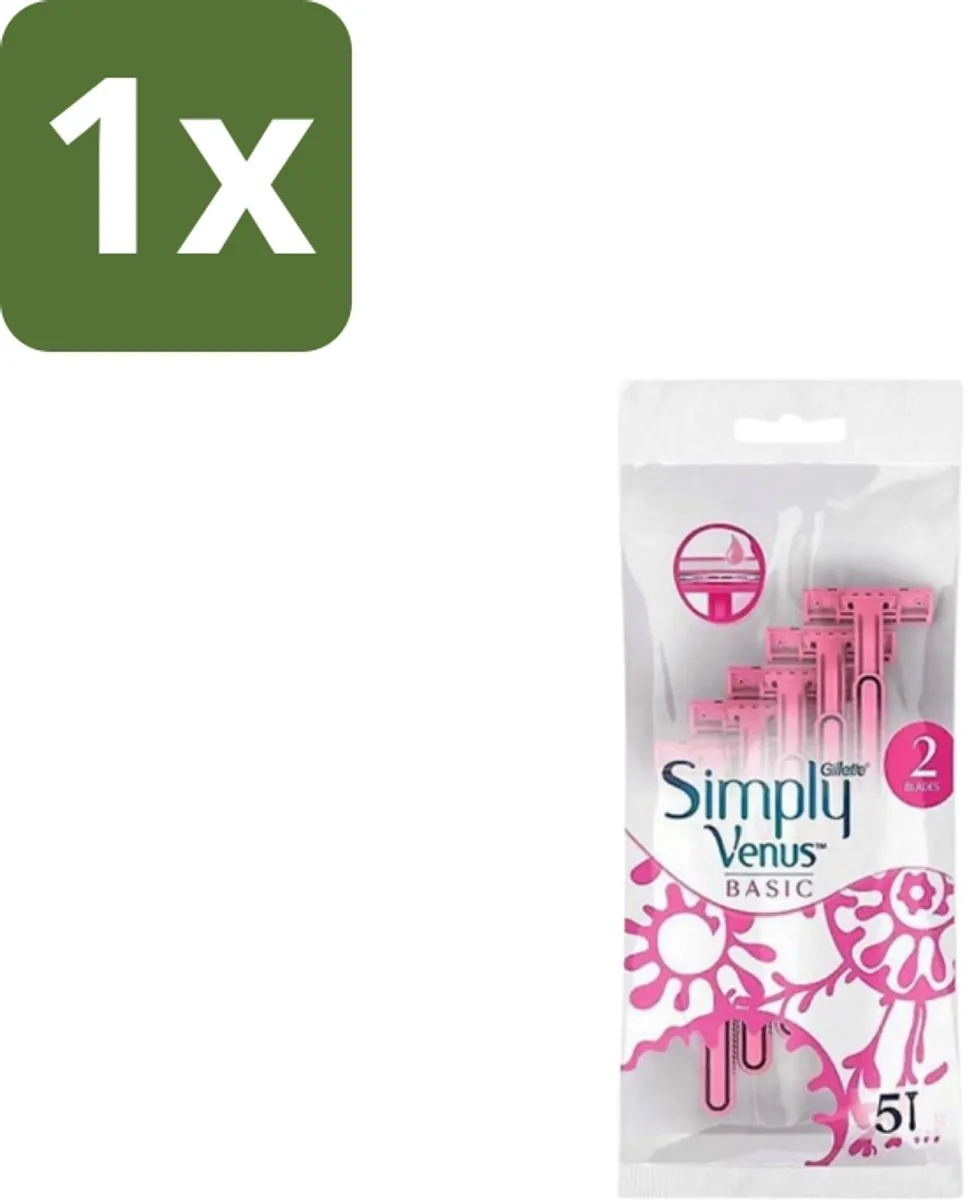 Gillette Venus Simply Basic Wegwerpscheermesjes 5 Stuks - Roze