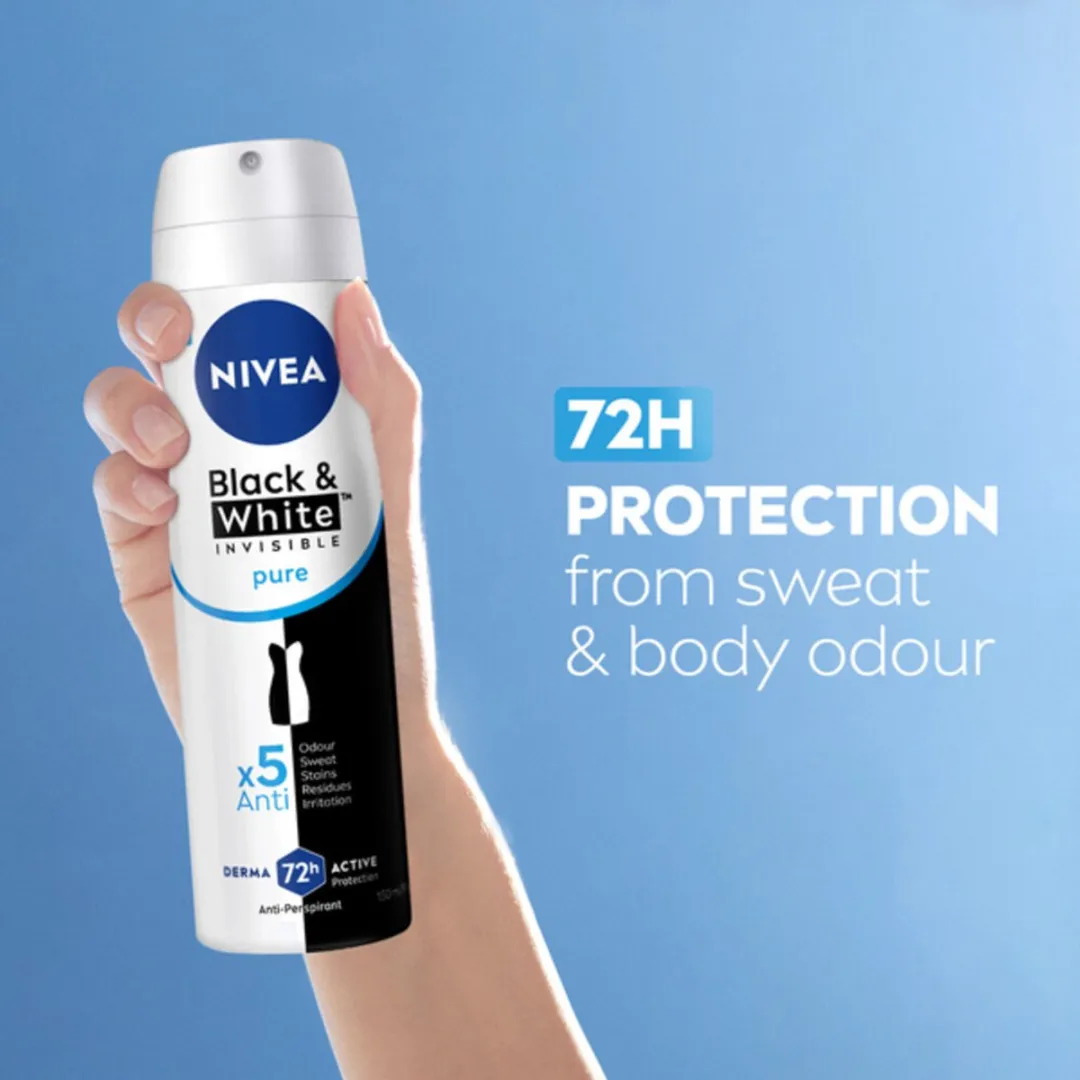 NIVEA Black & White Invisible Pure Deo Spray 450ml