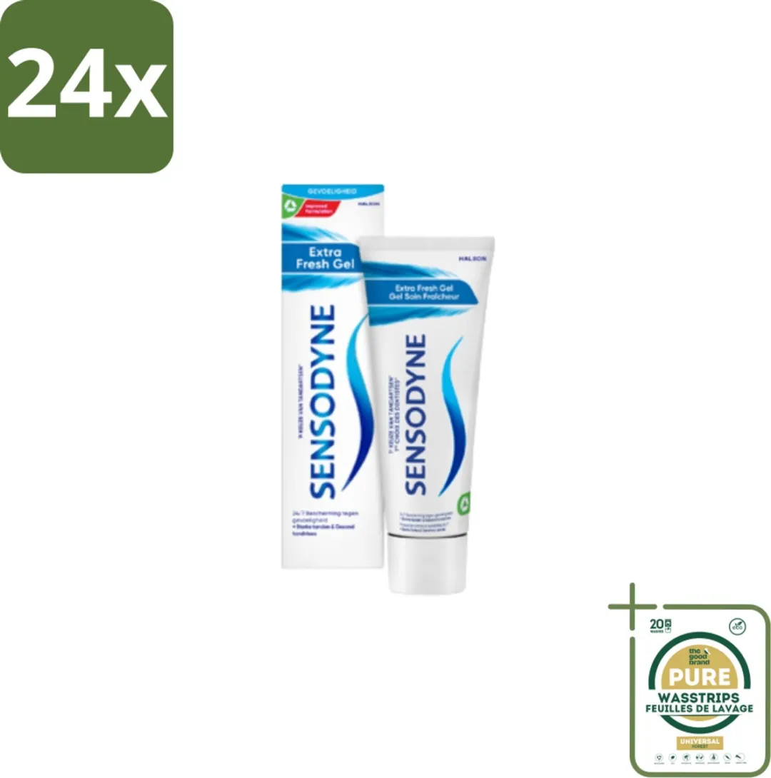 Sensodyne Tandpasta Extra Fresh Gel 75 ml - Voordeelverpakking - 24 stuks - Tandpasta - Frisheid