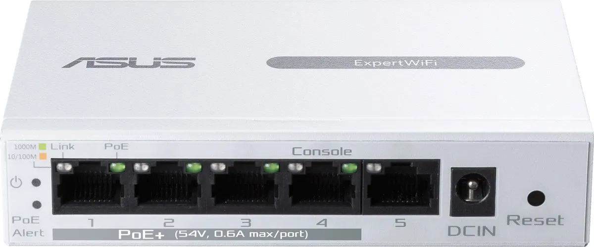 ASUS ExpertWiFi EBP15 Beheerde Switch - 5x PoE+ 60W Wit