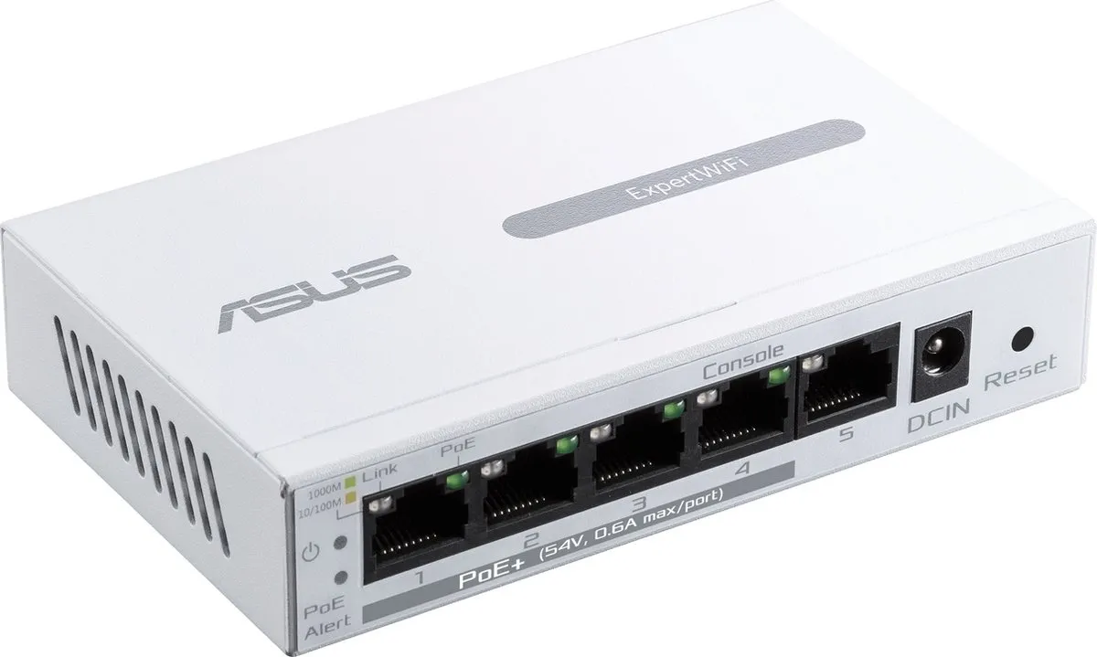 ASUS ExpertWiFi EBP15 Beheerde Switch - 5x PoE+ 60W Wit