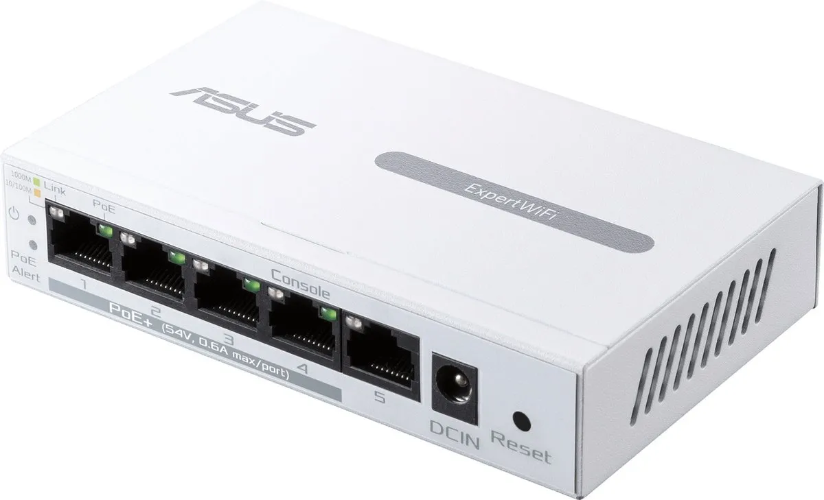 ASUS ExpertWiFi EBP15 Beheerde Switch - 5x PoE+ 60W Wit