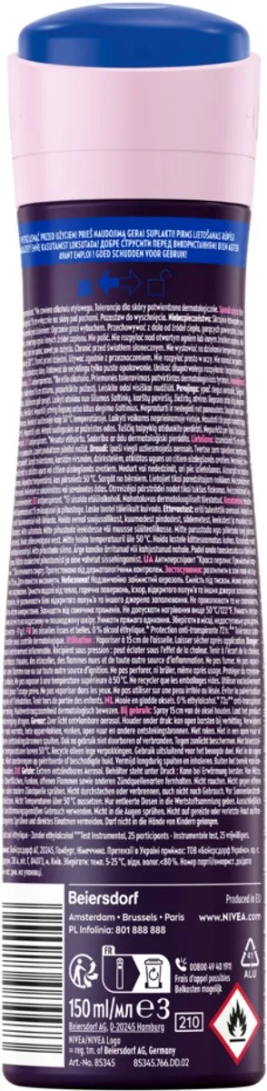 NIVEA Pearl & Beauty Black Anti-Transpirant Spray 6x150ml - afbeelding 6 van 6