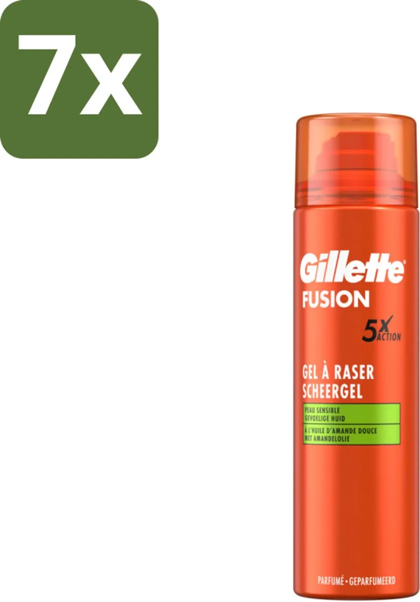 Gillette Fusion 5 Sensitive Scheergel 200ml - 7 Stuks