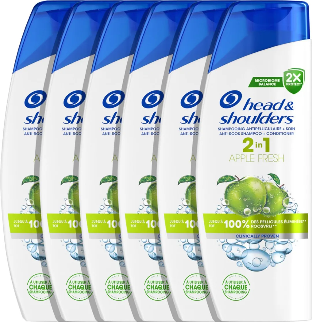 Head & Shoulders 2in1 Apple Fresh Shampoo - 6x300ml - afbeelding 6 van 6