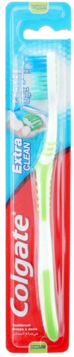 7 x Colgate - Tandenborstel - Extra Clean Medium - 1 Tandenborstel - Grootverpakking - Tandenborstel - Tandenpoetsen - Tandenborstel Medium - Tandenborstel Extra Clean - Tandenborstel Gebogen Kop