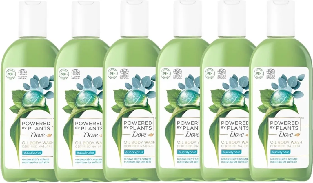 Dove Powered By Plants Douchegel Eucalyptus 250ml - 6 Stuks