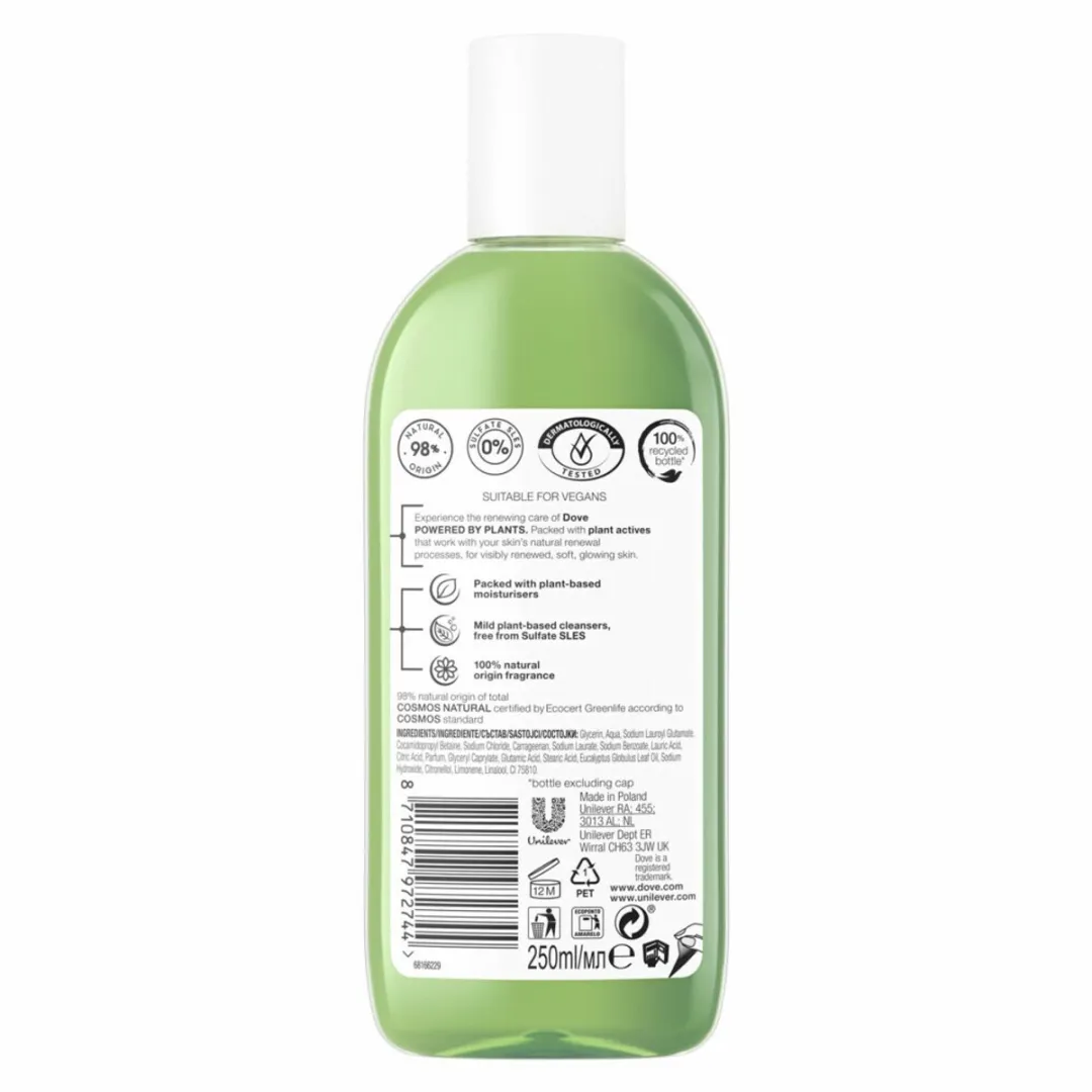Dove Powered By Plants Douchegel Eucalyptus 250ml - 6 Stuks