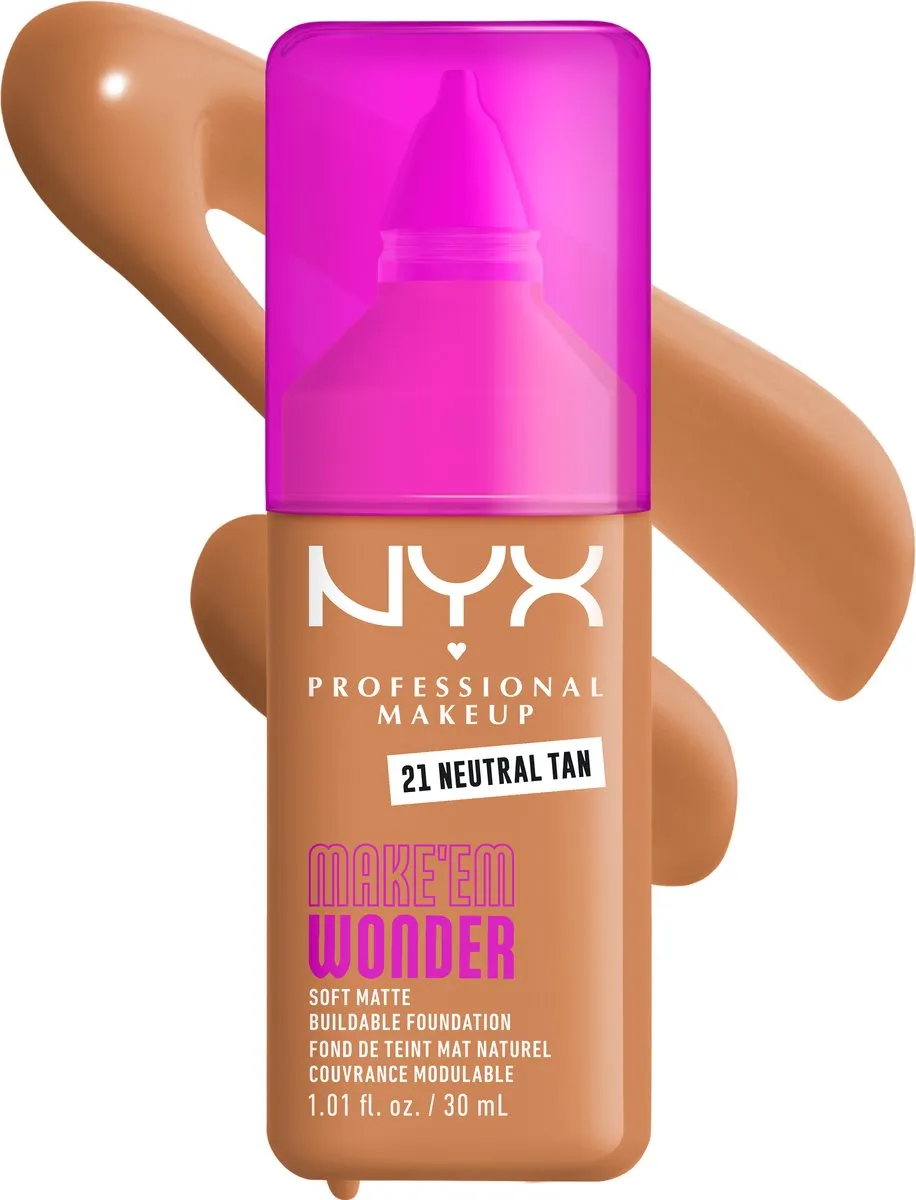 NYX Make 'EM Wonder Foundation Neutral Tan 30ml - Matte Finish