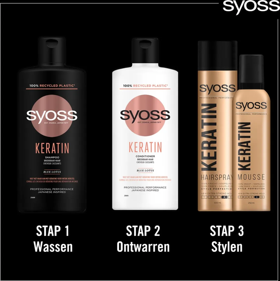 SYOSS Keratine Haarlak Sterke Fixatie 48u - 6x400ml