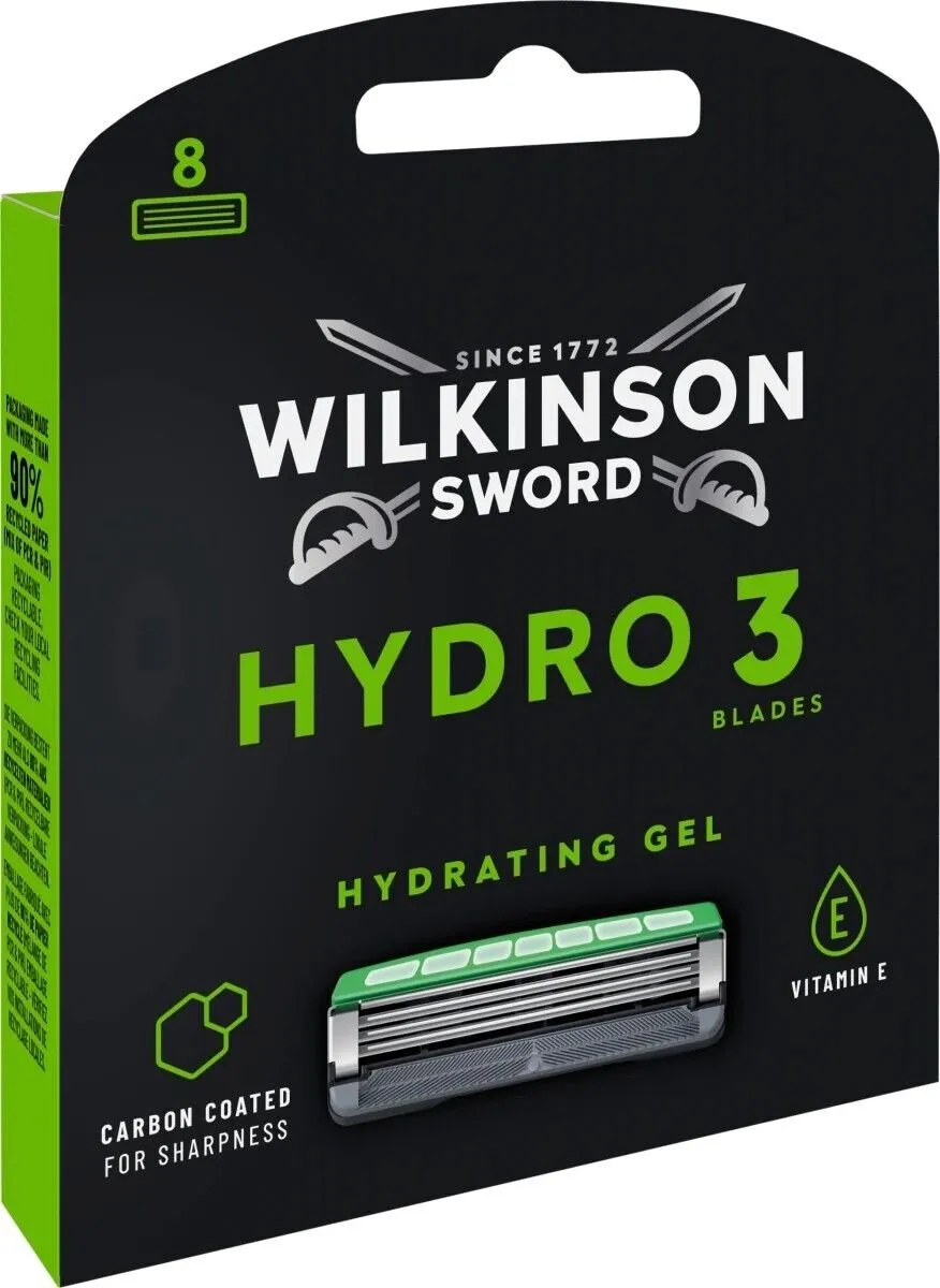 Wilkinson Sword Hydro 3 Scheermesjes - Blauw - 8 Stuks