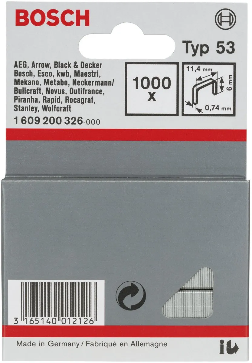 Bosch Professional Type 53 Schroeven 6mm - 1000 Stuks