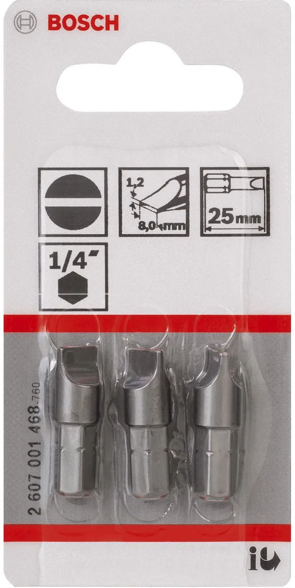 Bosch Bit Extra-hard S 1,2x8,0 - 3 Stuks