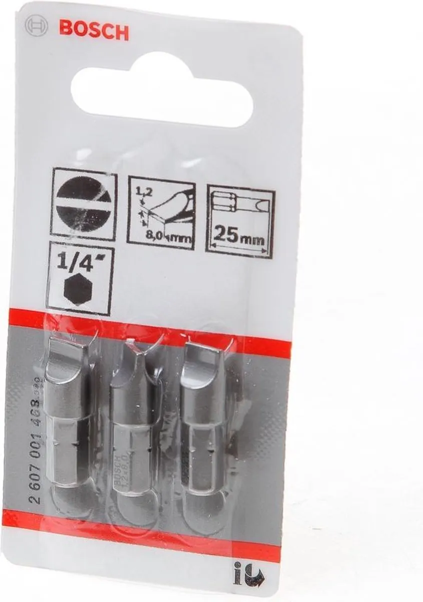 Bosch Bit Extra-hard S 1,2x8,0 - 3 Stuks