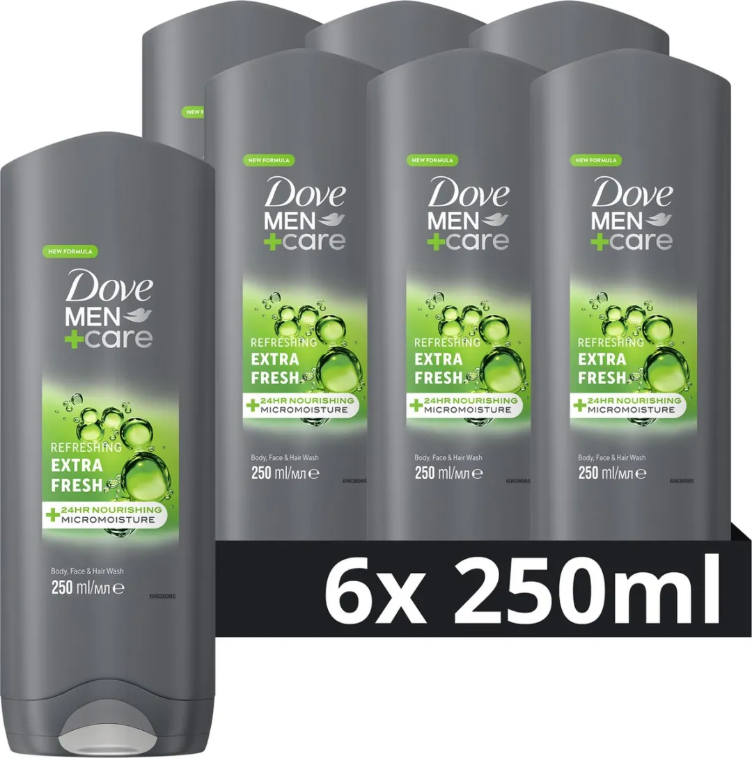 Dove Men+Care 3-in-1 Douchegel Extra Fresh - 6x250ml
