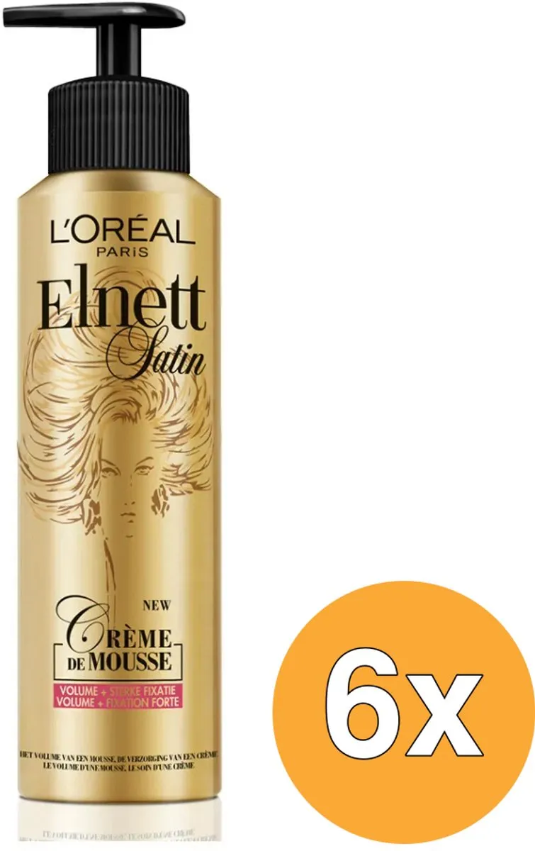 L'Oréal Paris Elnett Crème de Mousse Volume 200ml - 6 Stuks