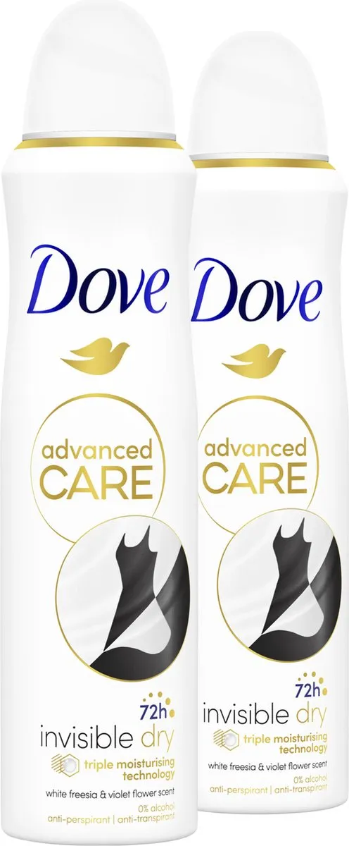 Dove Advanced Care Anti-Transpirant Spray Invisible Dry - 2x150ml