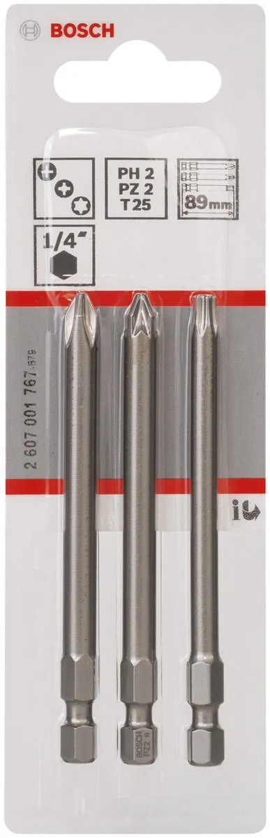 Bosch BITSETXH-TORS/PH2.PZ2.T25/89MM Torx bitset - 3-delig - T25