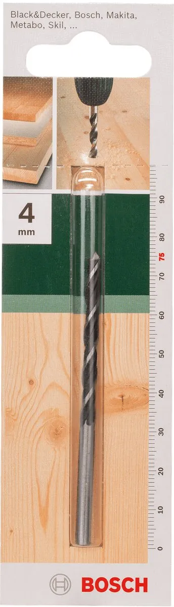 Bosch Houtspiraalboren 4mm - 45mm - 75mm - 1 Stuk