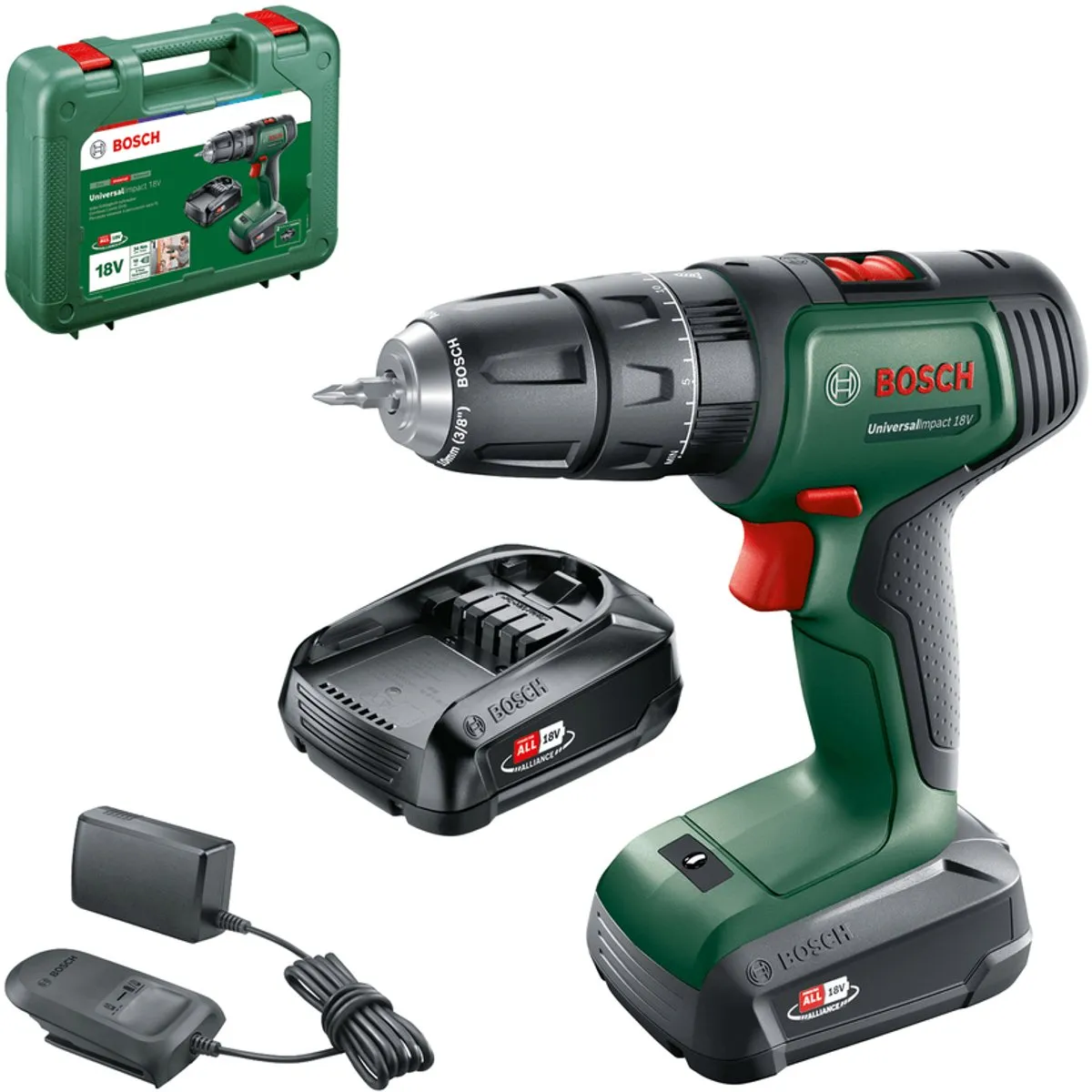 Bosch UniversalImpact 18 Accuboormachine - 2x 18V 1.5Ah