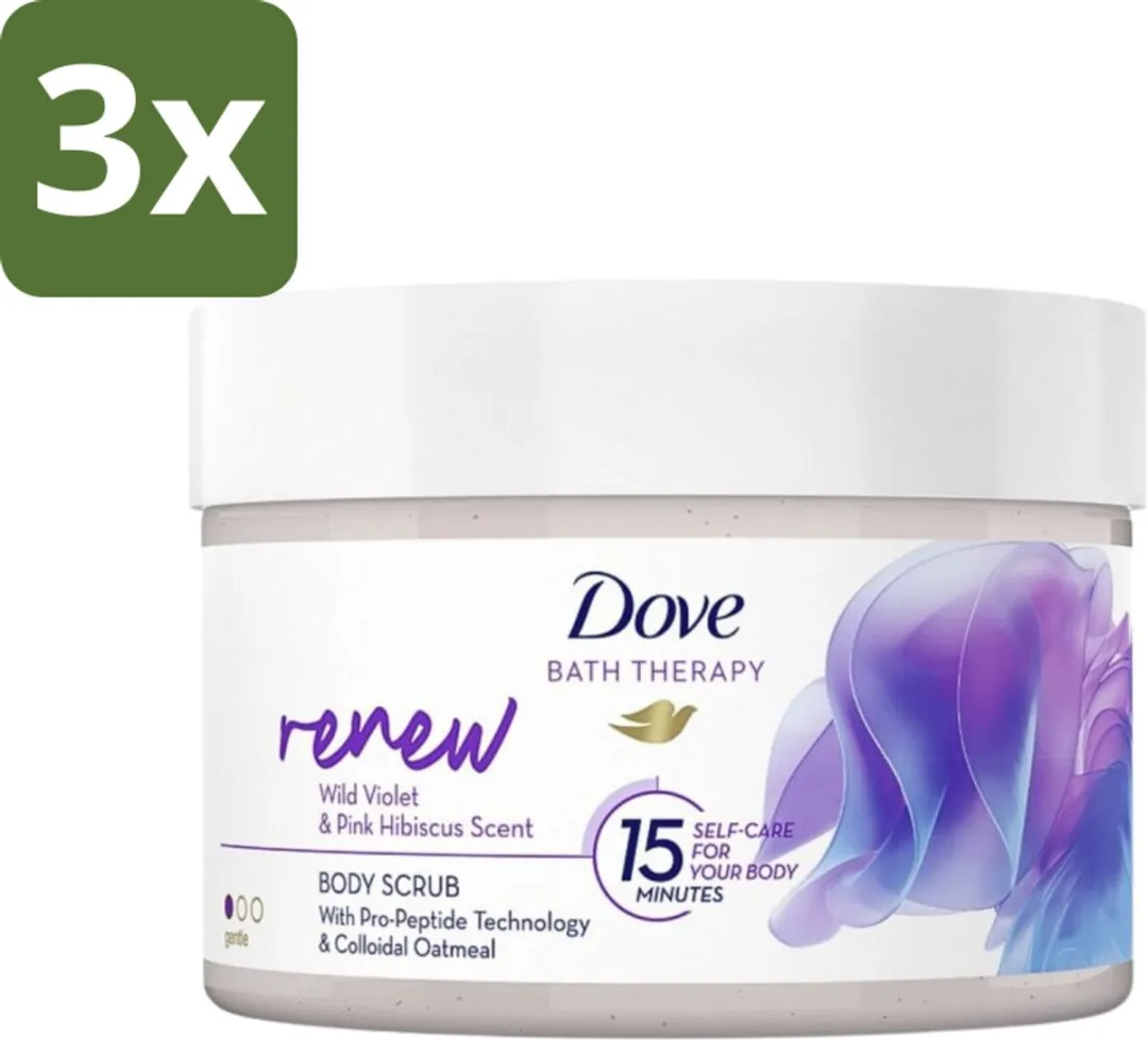 Dove Bath Therapy Renew Bodyscrub Wilde Viooltjes & Roze Hibiscus 295ml