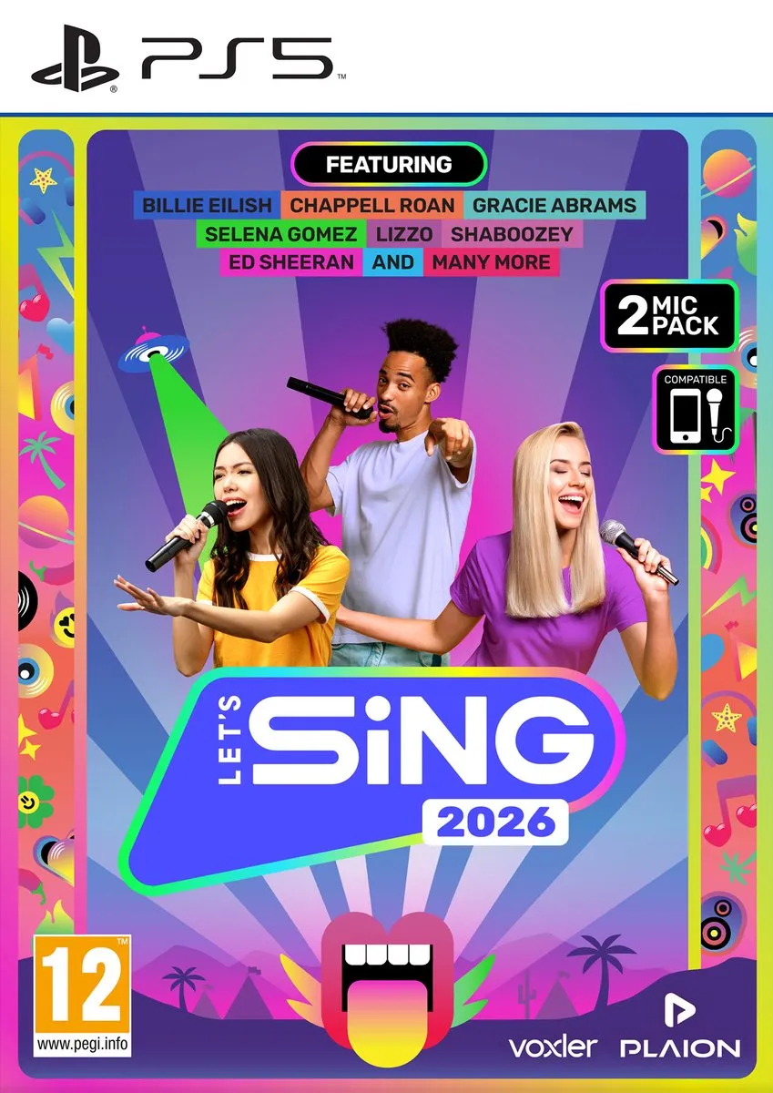Plaion Let's Sing 2026 + 2 Microfoons PS5 - 4 Spelers