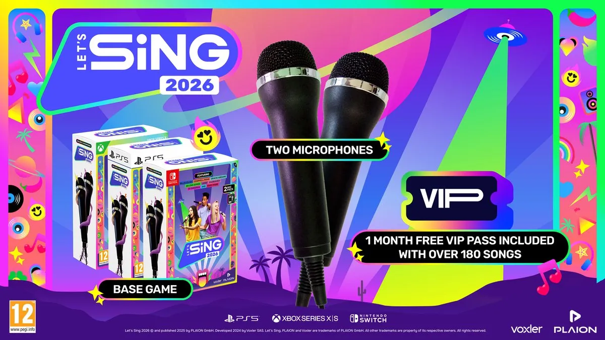 Plaion Let's Sing 2026 + 2 Microfoons PS5 - 4 Spelers