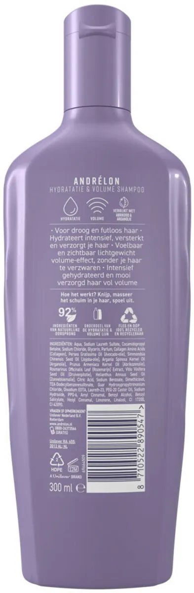 Andrélon Special Hydratatie & Volume Shampoo 600ml - 2 Stuks