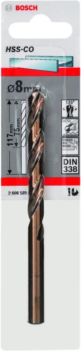 Bosch Metaalboren HSS-Co 8mm - 8 Stuks
