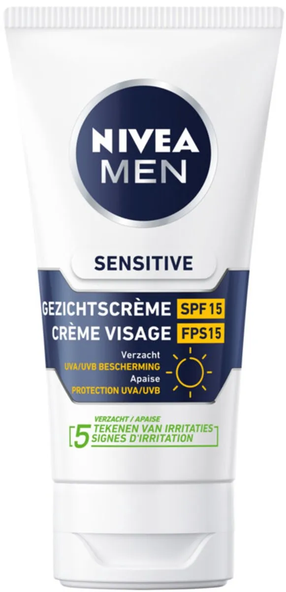 NIVEA MEN Sensitive Gezichtscrème SPF 15 300ml - 4 Stuks