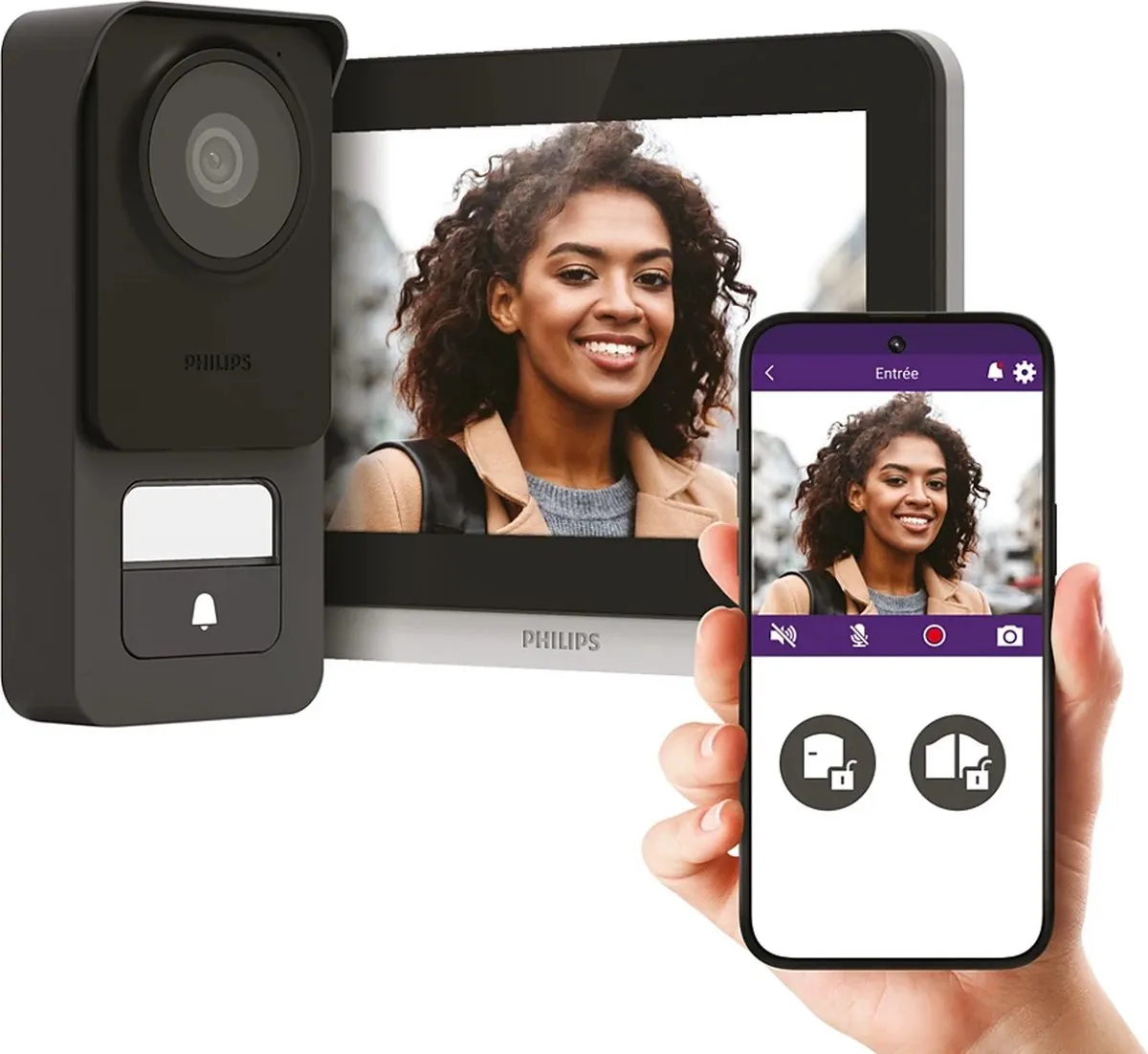 Philips WelcomeEye Connect 3 WiFi Deurbel - 3K Camera - Zwart