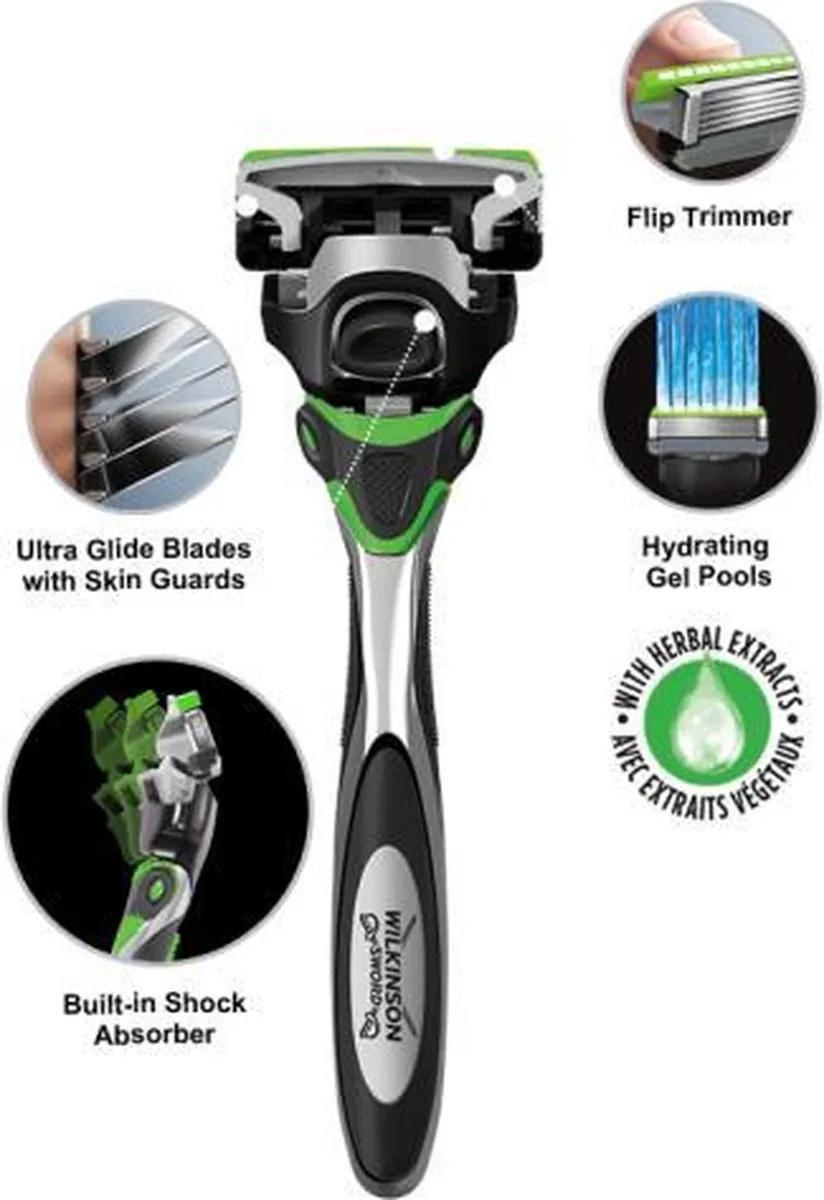 Wilkinson Sword Sword Hydro 5 Sense - 5 Bladen - Groen