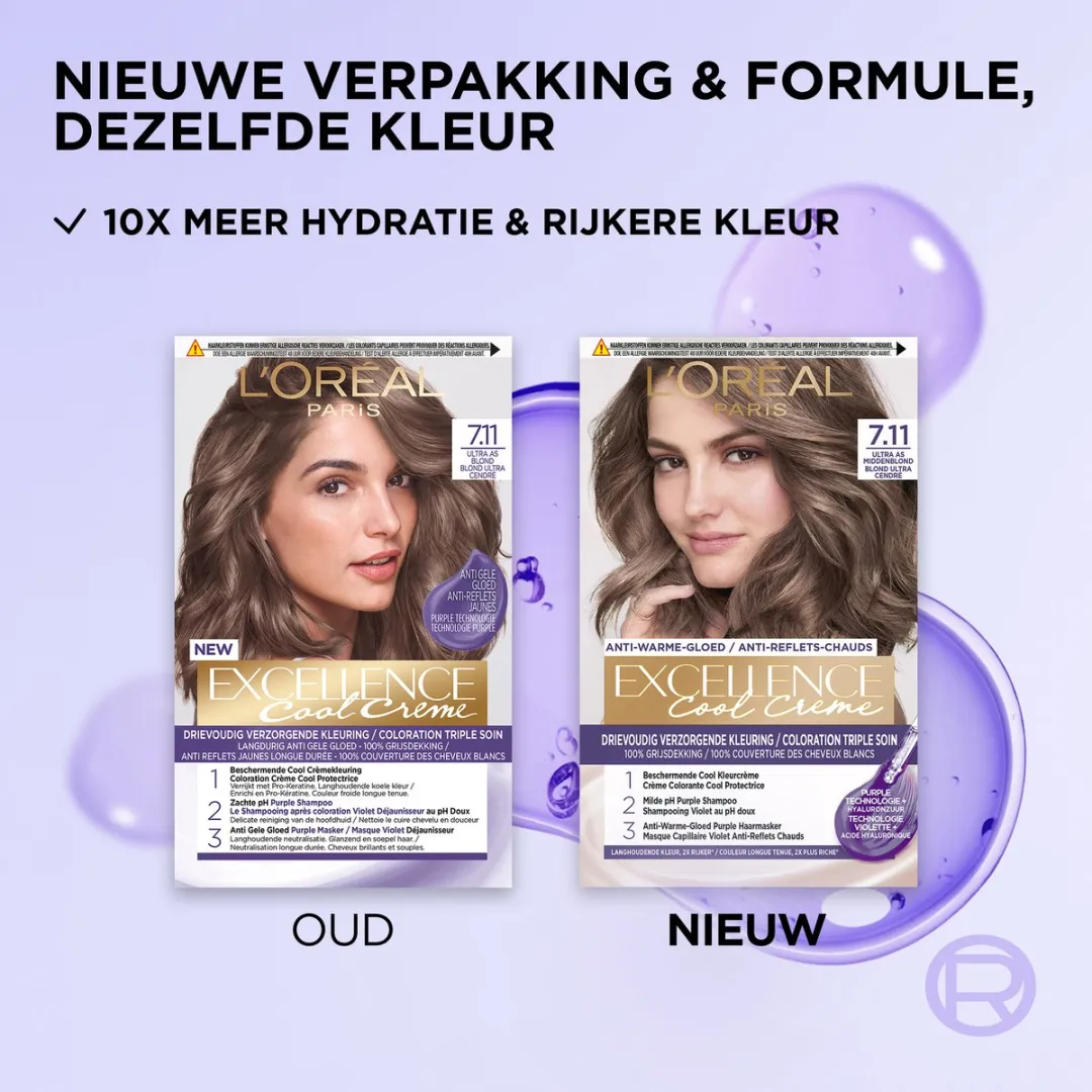 L'Oréal Paris Excellence Cool Crème Ultra Ash Blond 7.11 - 1035ml