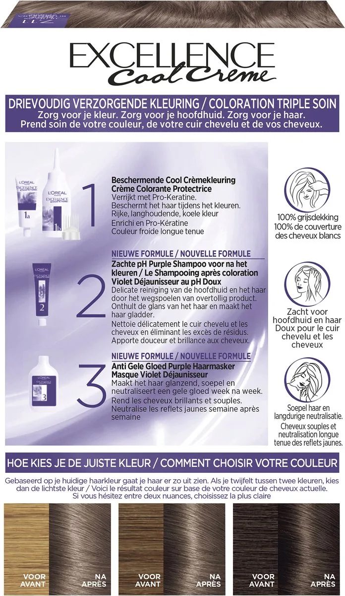 L'Oréal Paris Excellence Cool Crème Ultra Ash Blond 7.11 - 1035ml