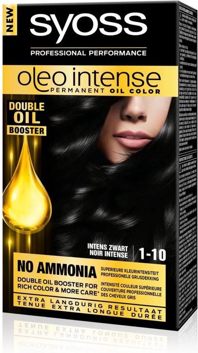 SYOSS Oleo Intense Haarverf 1-10 Intens Zwart - 12 Stuks