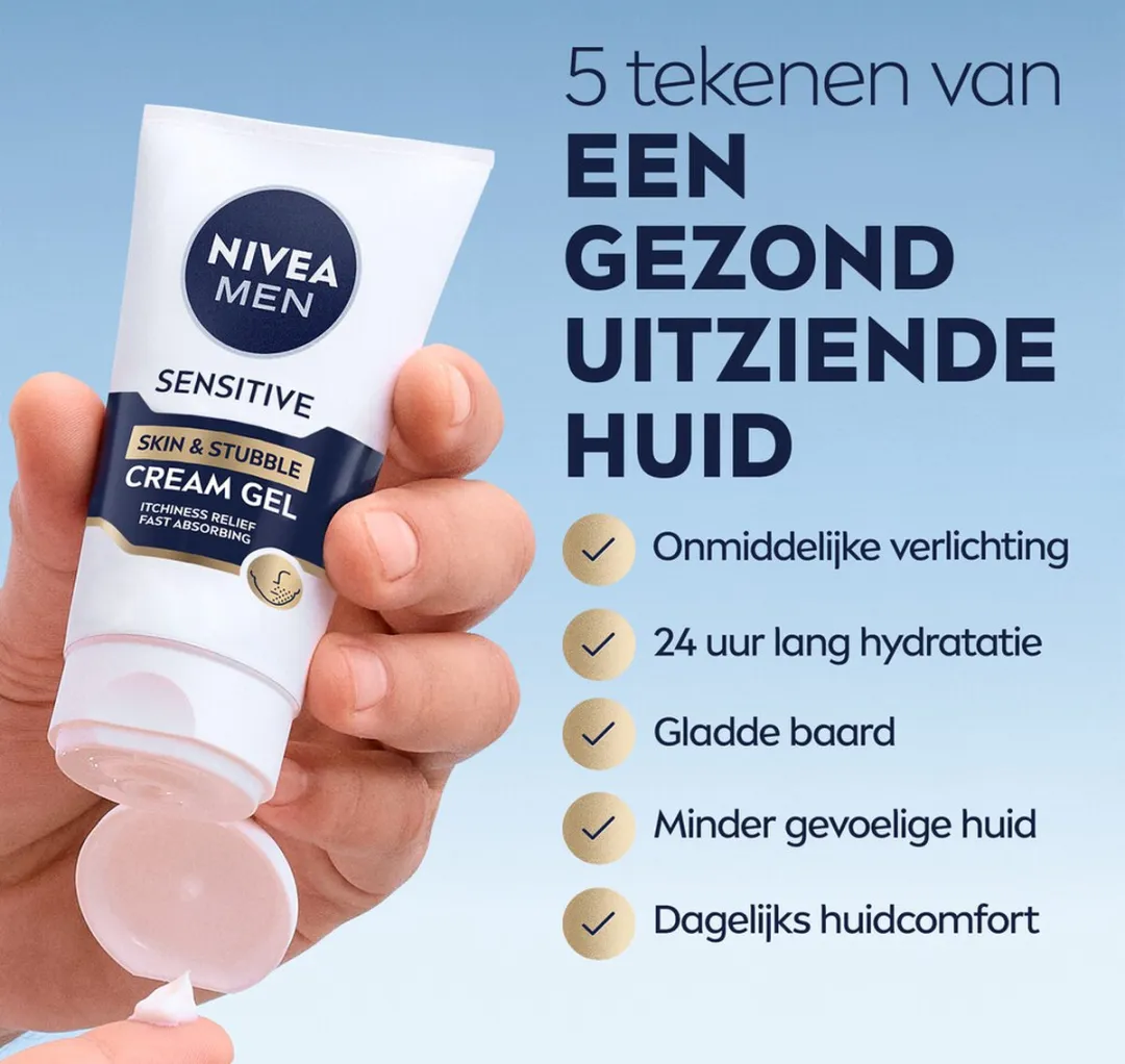 NIVEA Men Sensitive Skin & Stubble Gezichtsgel - 3x50ml