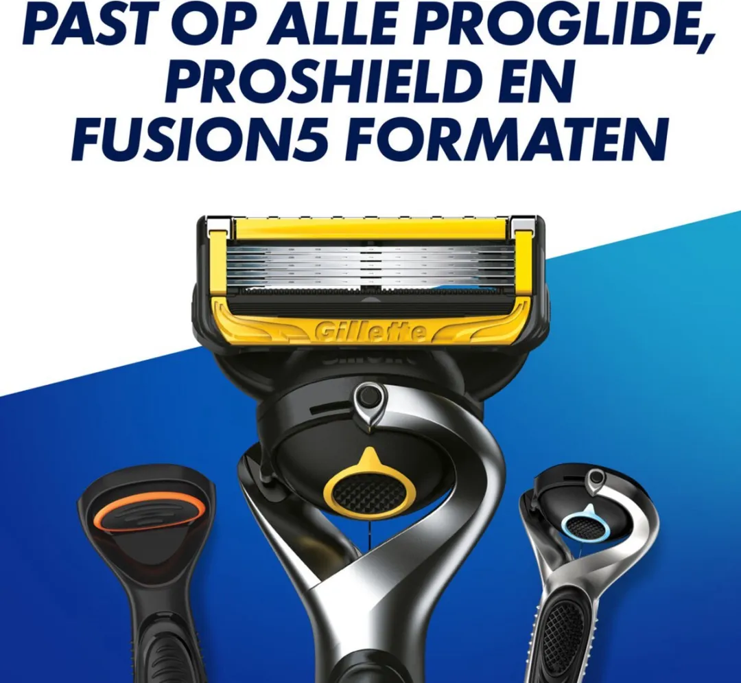 Gillette Proshield Navul Scheermesjes - 5 Bladen - 4 Stuks - Geel