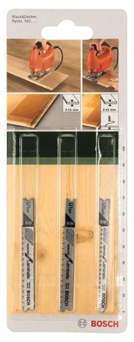 Bosch Decoupeerzaagbladen U-schacht 3-delig - 3 Stuks