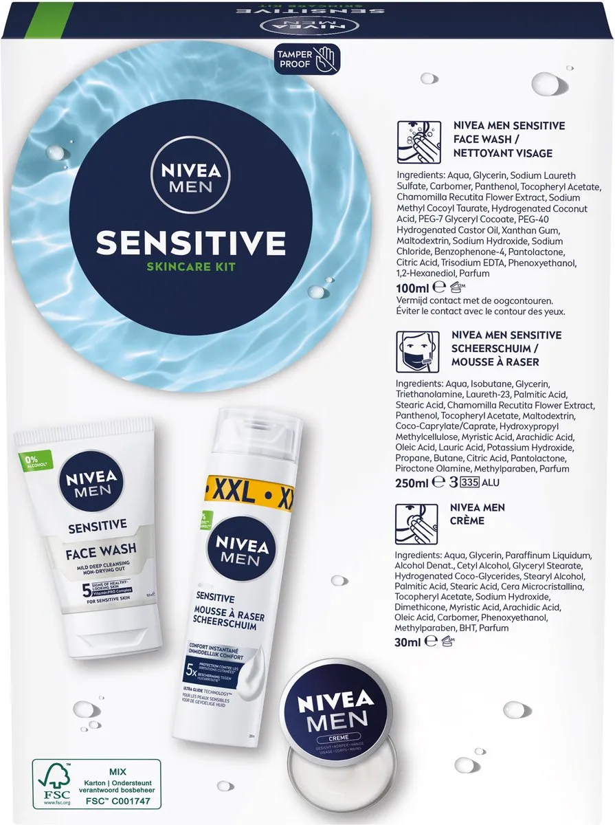 NIVEA MEN Sensitive Skincare Kit - Vaderdagcadeau - 380ml