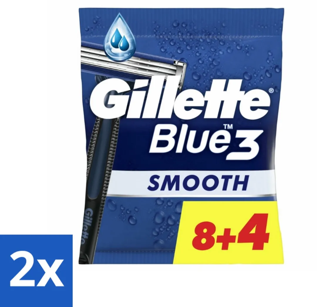 Gillette Blue III Smooth Wegwerpscheermesjes 12 Stuks