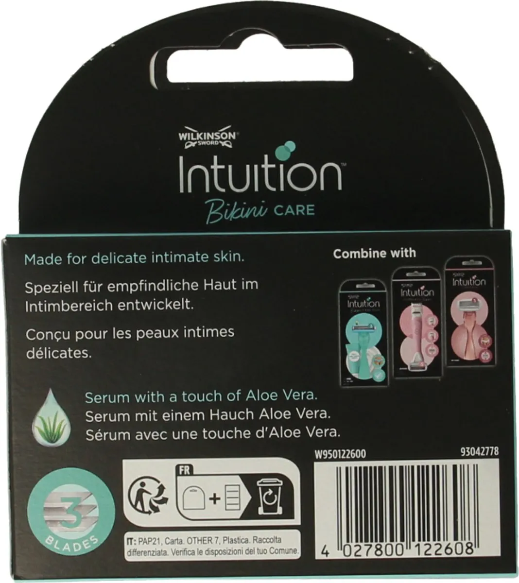 Wilkinson Sword Intuition Navulmesjes Bikini Care Duo - 3 Stuks