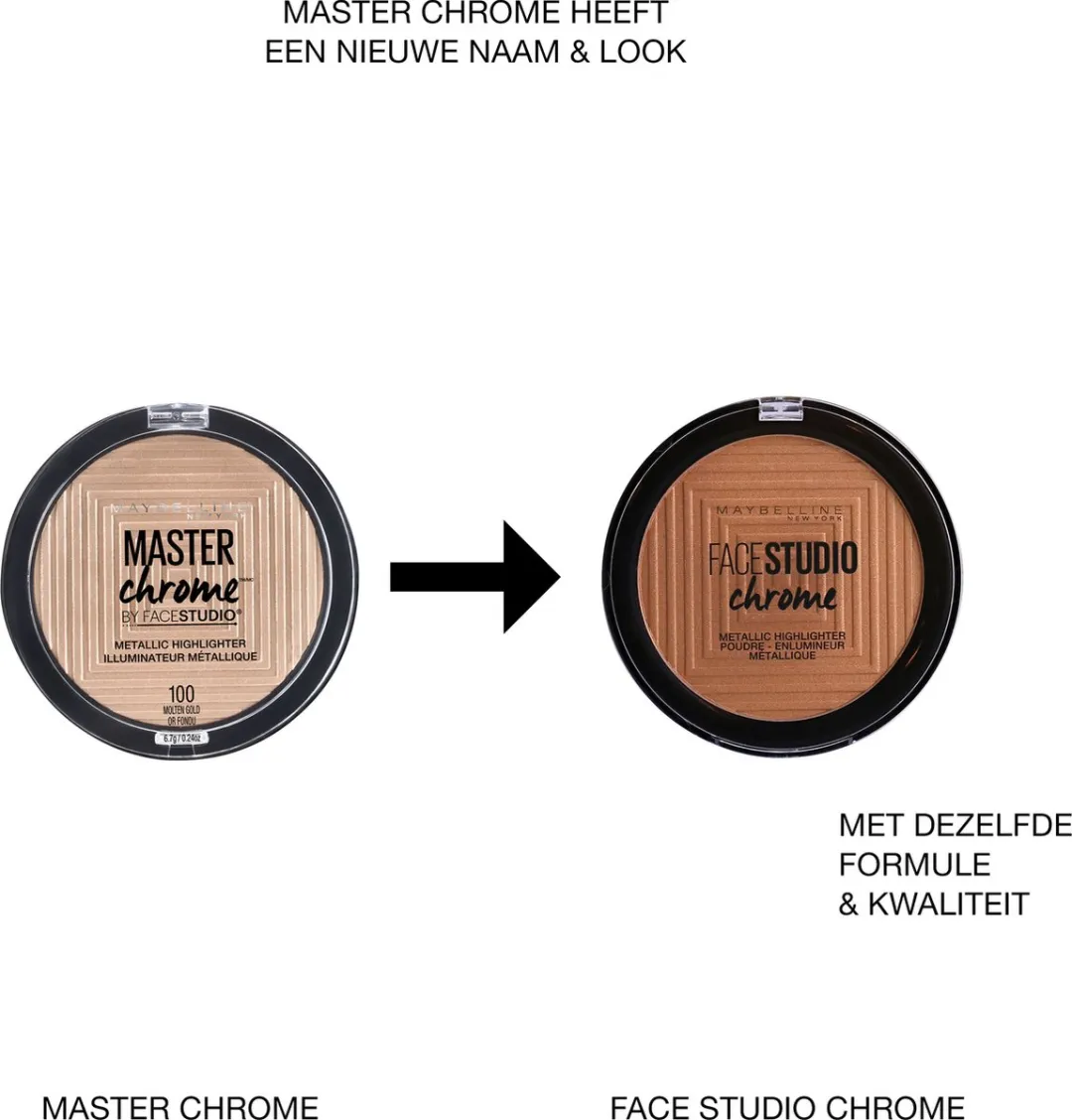 Maybelline Master Chrome Highlighter 100 Molten Gold - 68ml