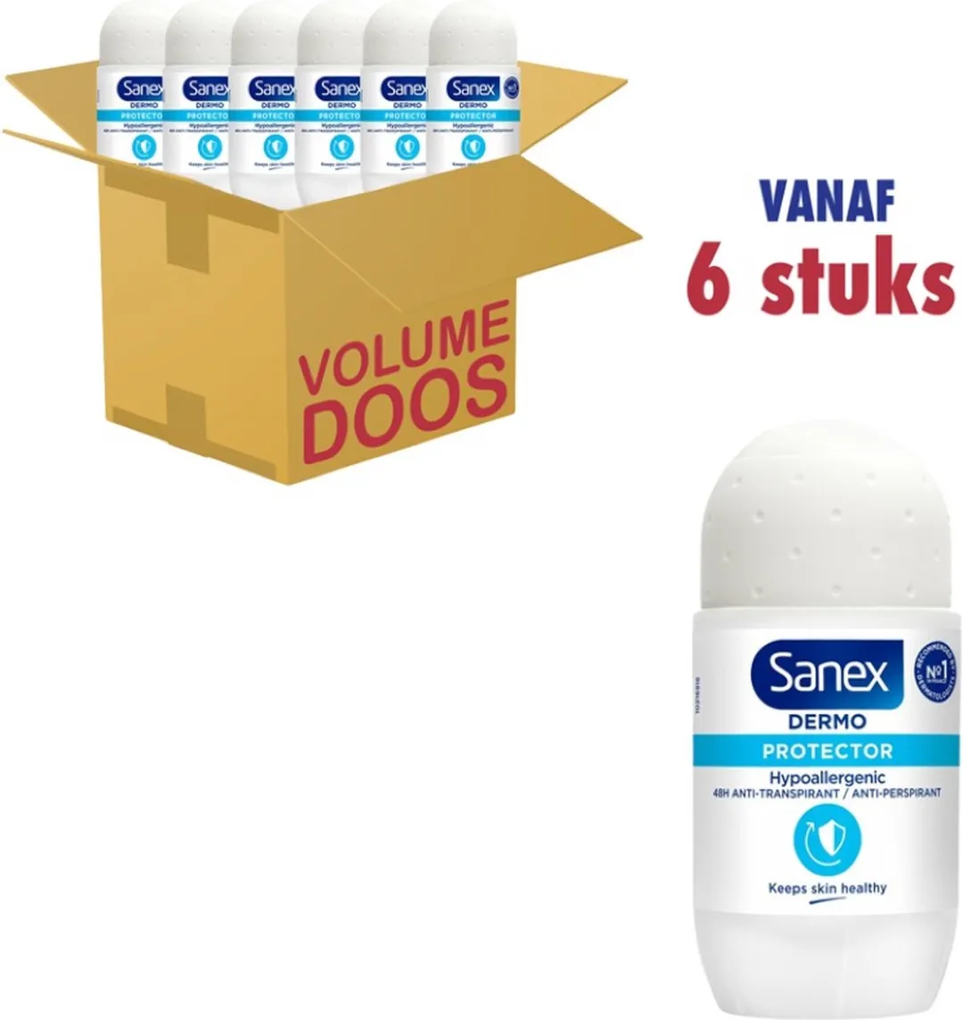 Sanex Dermo Hypo Allergenic Deo Roller 50ml - 6 Stuks - afbeelding 6 van 6