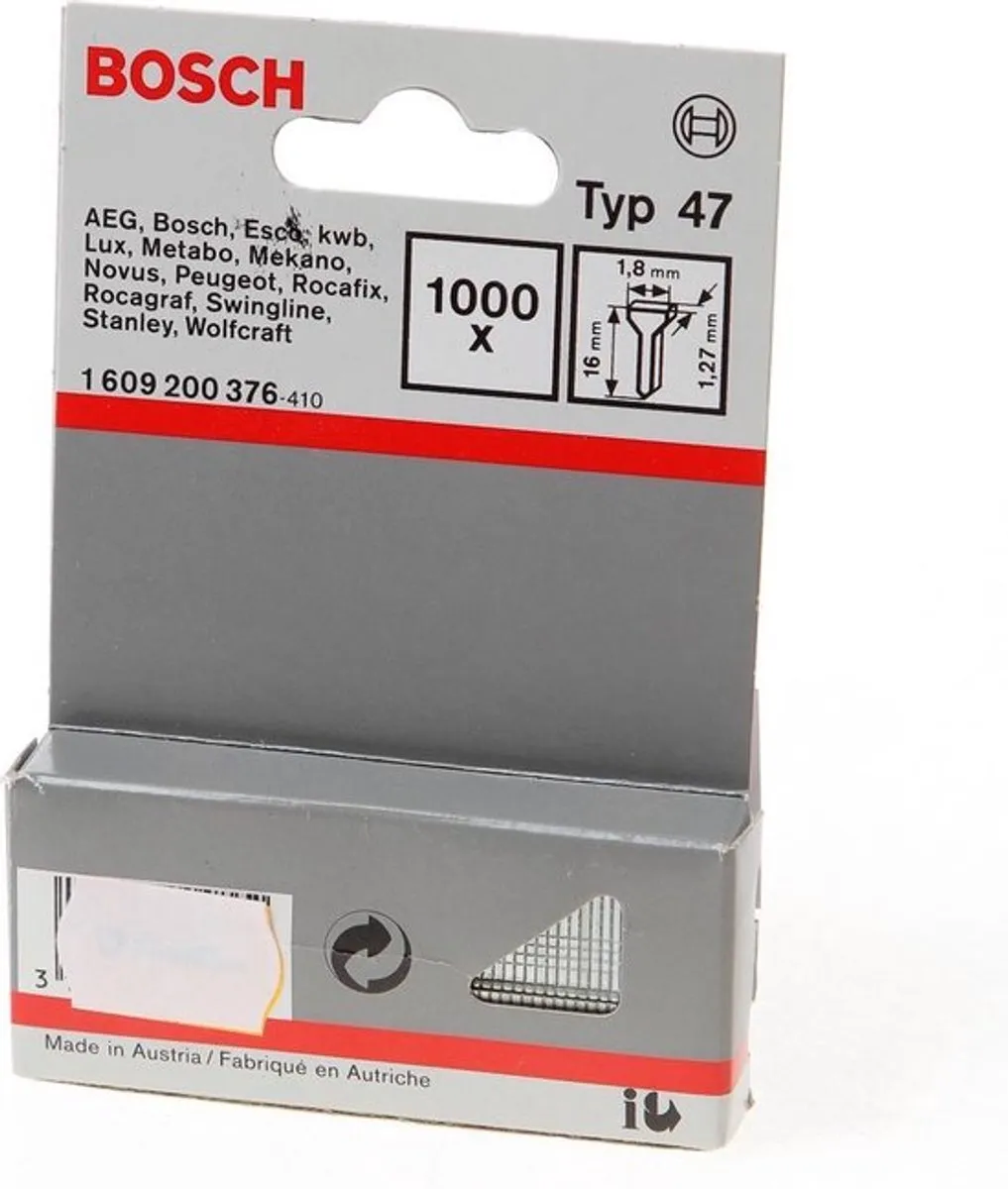 Bosch Nagel Type 47 1,8x1,27x16mm - 1000 Stuks