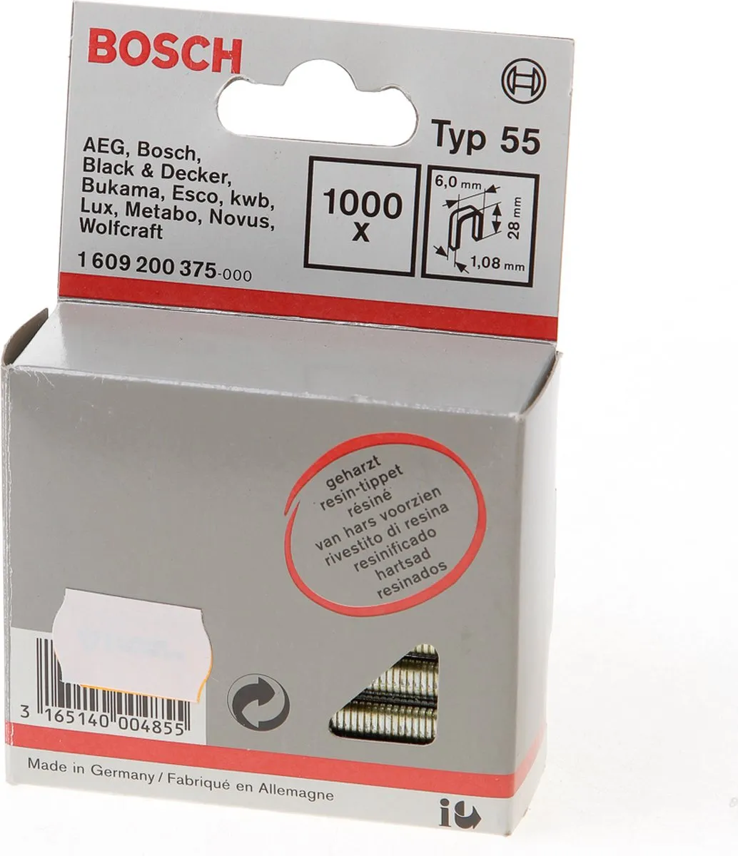 Bosch Niet met smalle rug type 55 1,08x28mm - 1000 Stuks