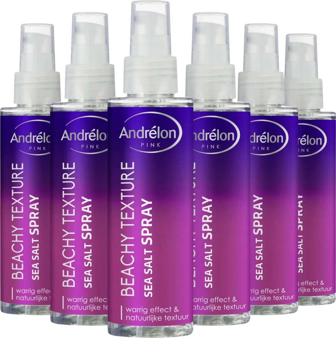 Andrélon Pink Beachy Texture Sea Salt Spray 6x150ml